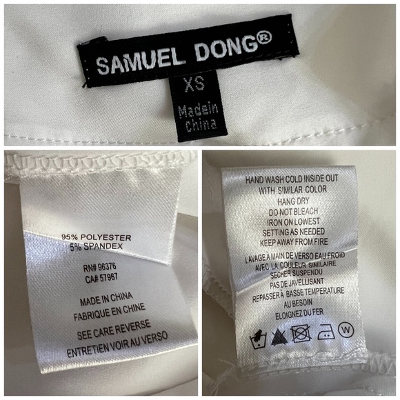 Samuel Dong white semi-sheer double zipper bubble hem jacket size xs - Picture 8 of 8
